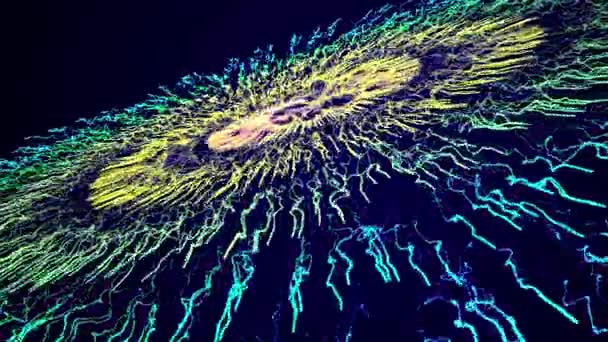 技术背景 未来主义的波尖 抽象的数字粒子波 4K动画 — 图库视频影像