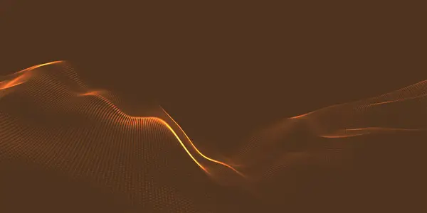 Welle Von Teilchen Wellendingen Abstrakte Digitale Landschaft Technischer Hintergrund Illustration — Stockvektor