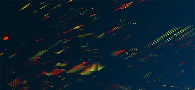 Abstract digital background. Data flow information. Concept of digital communication. Big data visualization. Vector illustration. 3d rendering