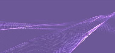 Wave of particles. Wave 3d. Abstract digital landscape. Technology background. illustration. Vector illustration.