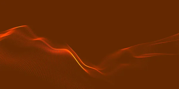 Wave Particles Wave Abstract Digital Landscape Technology Background Illustration Vector — Διανυσματικό Αρχείο
