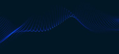 Wave of particles. Wave 3d. Abstract digital landscape. Technology background. illustration. Vector illustration.