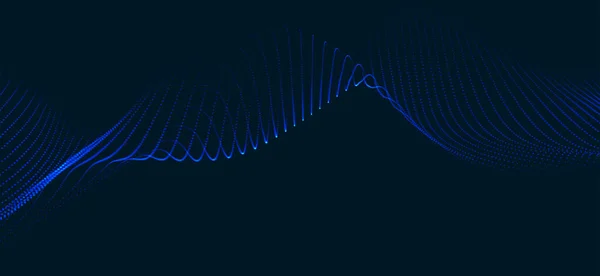 Wave Particles Wave Abstract Digital Landscape Technology Background Illustration Vector — Image vectorielle