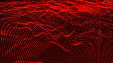 Technology background . Abstract digital wave of particles. Futuristic point wave. 3D rendering
