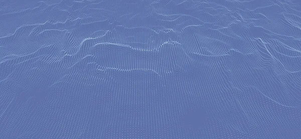 Wave Particles Wave Abstract Digital Landscape Technology Background Illustration Vector — Stok Vektör
