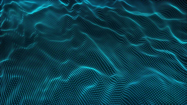 Технологический Фон Абстрактные Цифровые Волны Частиц Футуристическая Волна Рендеринг — стоковое фото