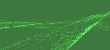 Wave of particles. Wave 3d. Abstract digital landscape. Technology background. illustration. Vector illustration.