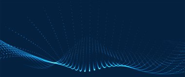 Wave of particles. Wave 3d. Abstract digital landscape. Technology background. illustration. Vector illustration.