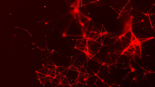 Abstract background with connecting dots and lines. Network connection structure. Plexus effect. 3d