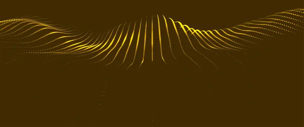 Wave Particles Wave Abstract Digital Landscape Technology Background Illustration Vector — стоковый вектор