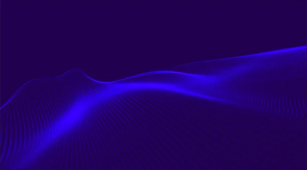 Een Golf Van Deeltjes Wave Abstract Digitaal Landschap Technologie Achtergrond — Stockvector
