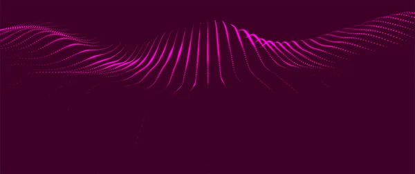 Wave Particles Futuristic Dots Pattern Light Background Big Data Digital — Stockvektor