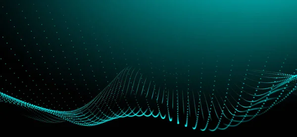 Αφηρημένο Ψηφιακό Τοπίο Κουκίδες Σωματιδίων Φόντο Τοπίου Wireframe Μεγάλα Δεδομένα — Διανυσματικό Αρχείο