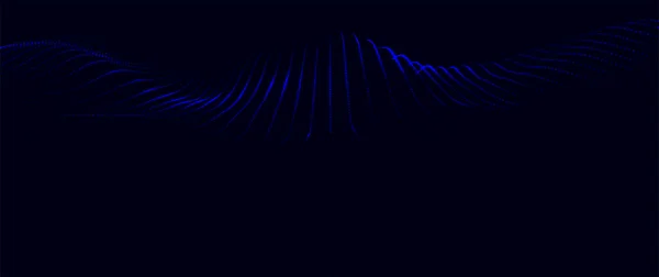 Wave Particles Wave Abstract Digital Landscape Technology Background Illustration Vector — 图库矢量图片