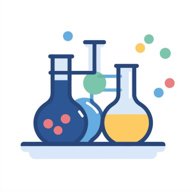 Laboratuvar Test Tüplerinin Vektör İllüstrasyonu. Tıbbi tüp