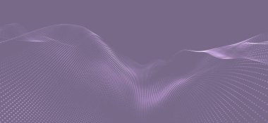 Wave of particles. Wave 3d. Abstract digital landscape. Technology background. illustration. Vector illustration.