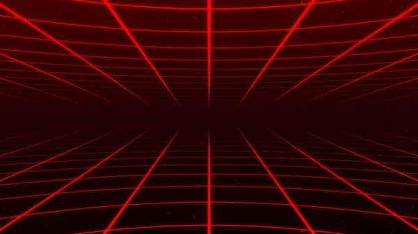 Abstrakte Retro Synthwave Raster Schleifen Animation Hintergrund Rendering Looping Grid — Stockfoto