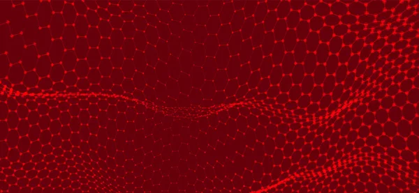 Futuristic Hexagon Background Futuristic Honeycomb Concept Wave Particles Data Technology — Stockvektor