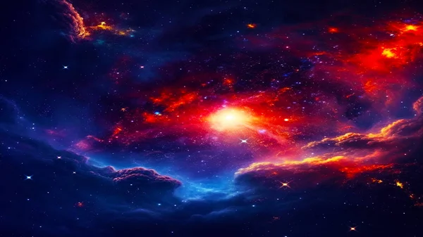 空间插图 星云和宇宙中的星系五彩斑斓的星空背景 — 图库照片