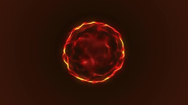 Abstract Liquid Geometric Sphere Smooth Movement Dark Background Energy Sphere — Stock Video