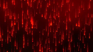 Dijital ikili veri, yayın kodu arka planı. arka plan matrisi. Hacker programlama kodlama kavramı. Parlayan kırmızı parçacıklar. 3 Boyutlu resimleme.