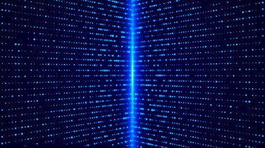 Büyük veri görselleştirmesi. Soyut Parçacık Arkaplanı. Görsel bilgi. Bilgisayar kodu. Veri ağları. Dijital iletişim kavramı. Sunum tasarımı için fütüristik arka plan. 3B görüntüleme