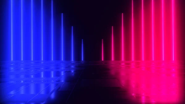 Futuristische Sci Abstractie Van Een Heldere Gekleurde Neon Lichtfiguur Een — Stockfoto