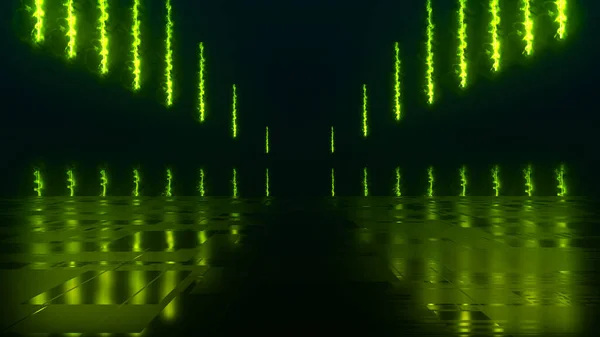 Futurystyczne Sci Abstrakcja Jasnej Kolorowej Postaci Światła Neonowego Ciemnym Tle — Zdjęcie stockowe