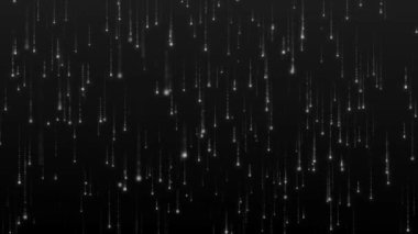Dijital ikili veri, yayın kodu arka planı. arka plan matrisi. Hacker programlama kodlama kavramı. Siyah arka planda parlayan beyaz parçacıklar. 4K canlandırması