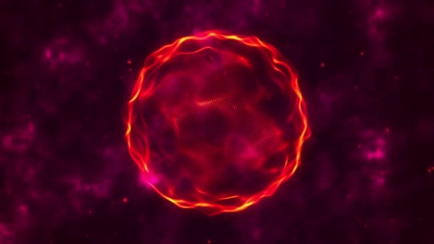 Абстрактная Жидкая Геометрическая Сфера Плавное Движение Тёмном Фоне Энергетическая Сфера — стоковое видео