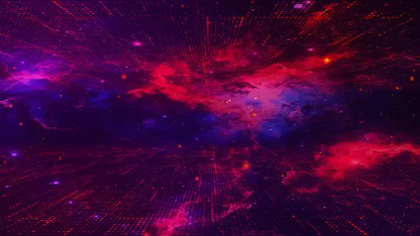 Полет Космосе Симуляцией Галактик Туманностей Космический Полет Бесшовный Цикл Полет — стоковое фото
