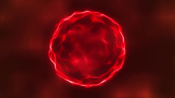Анотація Рідкої Геометричної Сфери Плавний Рух Темному Тлі Енергетична Сфера — стокове відео