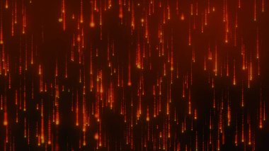 Dijital ikili veri, yayın kodu arka planı. arka plan matrisi. Hacker programlama kodlama kavramı. Parlayan kırmızı parçacıklar. 3 Boyutlu resimleme.