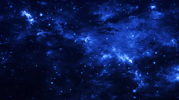 宇宙の背景 銀河と星雲のシミュレーションによる宇宙での飛行 素晴らしい銀河 星と星雲がついている夜空 3Dレンダリング — ストック写真