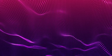 Abstract futuristic background. Big data visualization. Network connection. Data transfer. Vector illustration. 3d rendering.