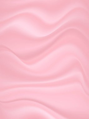 Şatafatlı pembe renkli saten kumaş dokusu. Saten dokusu arkaplan ve kopyalama alanı olarak kullanılabilir. Vektör illüstrasyonu