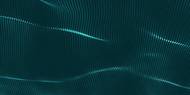 Abstract futuristic background. Big data visualization. Network connection. Data transfer. Vector illustration. 3d rendering.