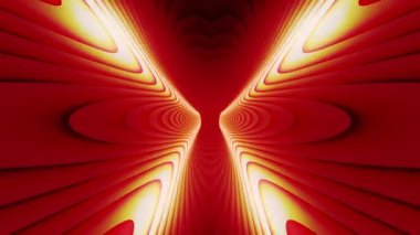 Canlandırılmış doku dinamik dalgalı arka plan. Soyut hareket arkaplanı akan parlak kırmızı dalgalar. Siyah arkaplanda parlayan kırmızı ışık dalgası animasyonu. 4k animasyon.