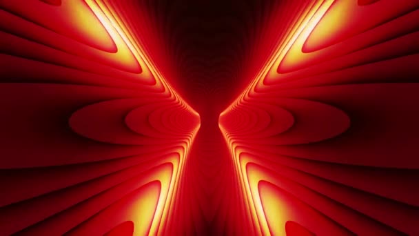 Анимированный Динамический Восковой Фон Текстуры Яркие Красные Волны Течет Абстрактный — стоковое видео