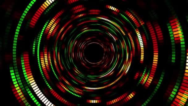 Fundo Digital Abstrato Visualização Big Data Rotações Circulares Círculo Fantasia — Vídeo de Stock