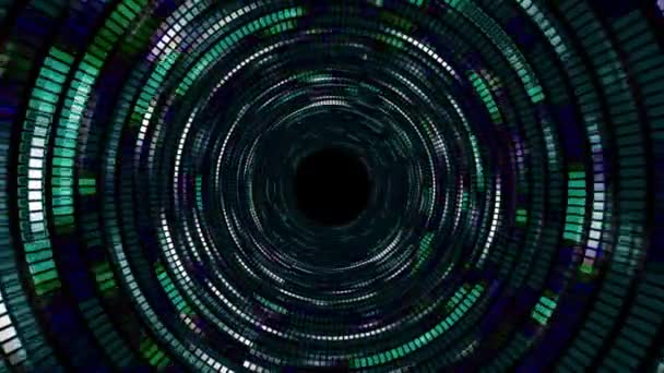 Abstraktní Digitální Pozadí Velká Vizualizace Dat Kruhové Rotace Fantasy Kruhu — Stock video