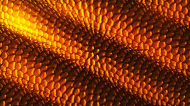 Geometrik şekillerin arka planı. Sarı-turuncu silindirli arka plan eksenlerinde hareket ediyor. Soyut hareket, iki renk, üç boyutlu görüntüleme. 4k animasyon.