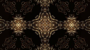 Geometrik desenli soyut kaleydoskop. Kaleydoskopik arka plan tasarımı. Hipnotize edici bir geçmiş. Parlak desenli renkli soyut kaleydoskop animasyonu. Mücevher cazibesi soyut şekiller. Mücevher arka planı. 3d oluşturma.