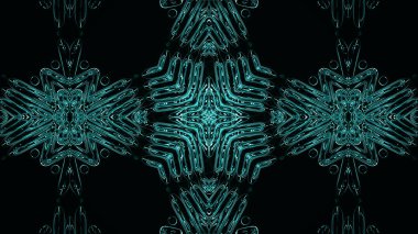 Geometrik desenli soyut kaleydoskop. Kaleydoskopik arka plan tasarımı. Hipnotize edici bir geçmiş. Parlak desenli renkli soyut kaleydoskop animasyonu. Mücevher cazibesi soyut şekiller. Mücevher arka planı. 3d oluşturma.