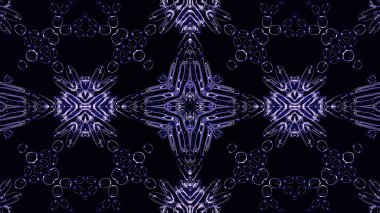 Geometrik desenli soyut kaleydoskop. Kaleydoskopik arka plan tasarımı. Hipnotize edici bir geçmiş. Parlak desenli renkli soyut kaleydoskop animasyonu. Mücevher cazibesi soyut şekiller. Mücevher taşı arka planı. 3d oluşturma.