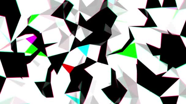 彩色图案 马赛克背景 从发光的多色多边形的分形几何图形 演示设计的未来背景 网络连接结构 丛的效果 3D渲染 4K动画 — 图库视频影像