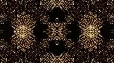 Geometrik desenli soyut kaleydoskop. Kaleydoskopik arka plan tasarımı. Hipnotize edici bir geçmiş. Parlak desenli renkli soyut kaleydoskop animasyonu. Mücevher cazibesi soyut şekiller