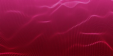 Wave of particles. Wave 3d. Abstract digital landscape. Technology background. illustration. Vector illustration.