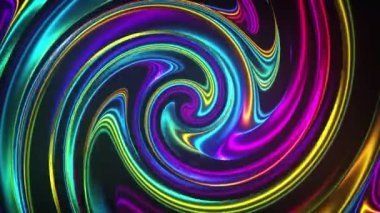Soyut parlayan çok renkli girdap animasyonu. Çift merkezli optik illüzyon. Soyut nokta dijital parçacık dalgası. Girdap. Sıvı girdap. Kusursuz döngü. Arkaplan hareketi animasyonu. 4K.