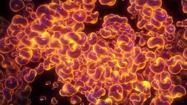 Tredimensionell Bild Celler Celler Röd Orange Färg Abstrakt Bakgrund Med — Stockvideo